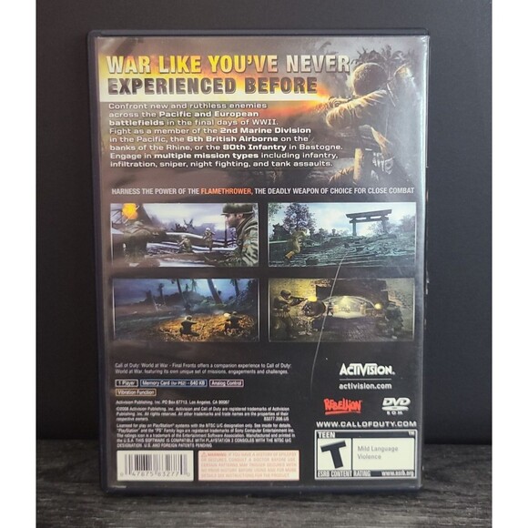 Call of Duty World at War Final Fronts PS2 PlayStation 2 CIB w/ Reg Card - Picture 2 of 4